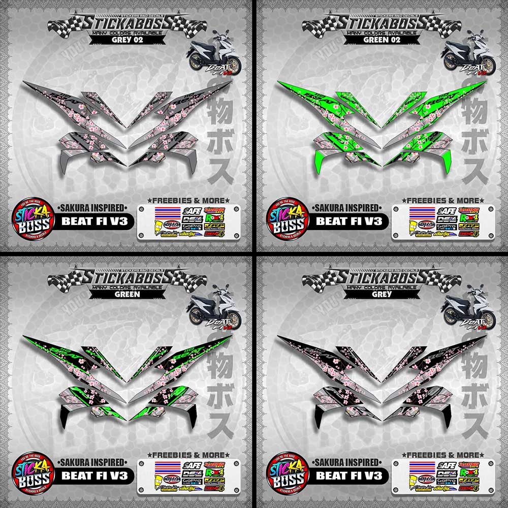 BEAT V3 STICKER DECALS ( SAKURA INSPIRED )【WITH FREEBIES】