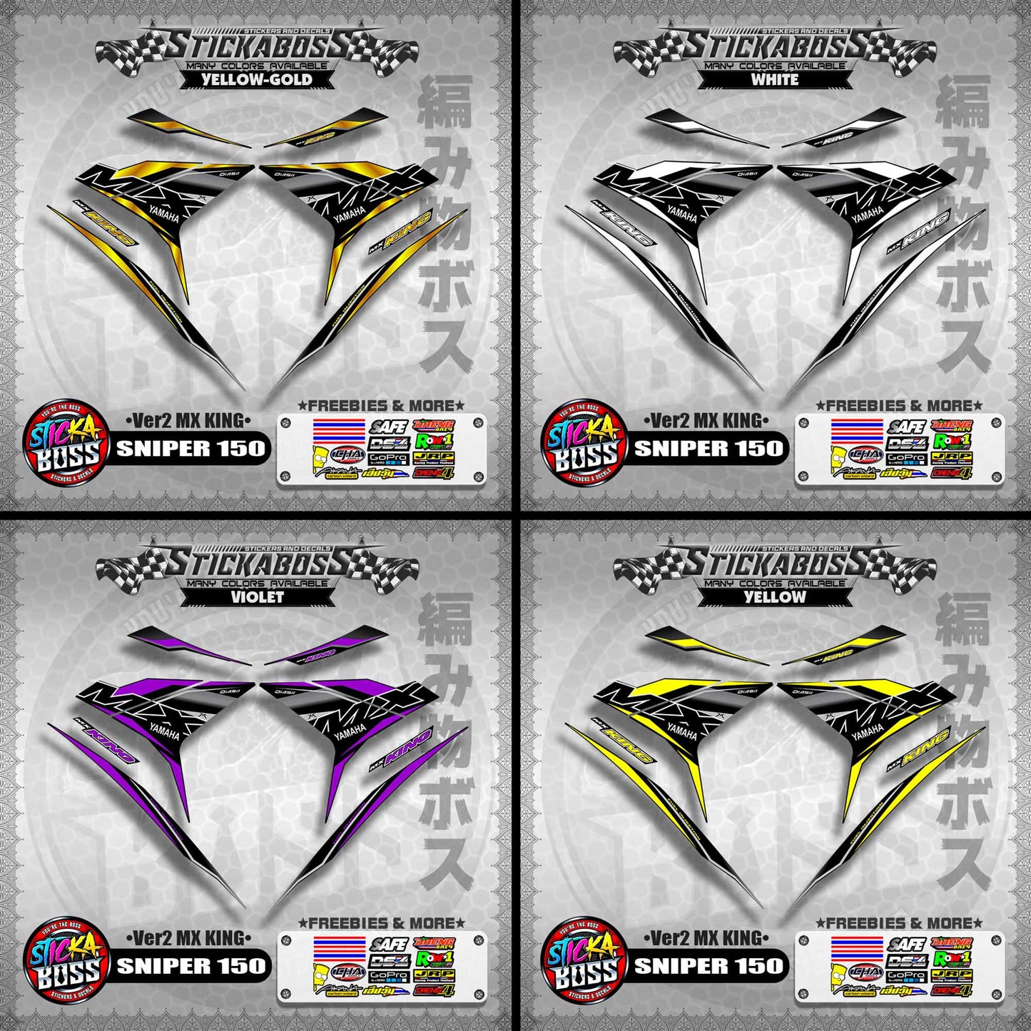 SNIPER 150 DECALS ( Ver2 MX KING )【WITH FREEBIES】MALAYSIAN CONCEPT/Y15ZR/EXCITER 150