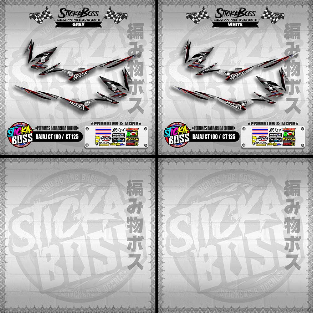 BAJAJ CT 100 / CT 125 DECALS ( PETRONAS BARRACUDA EDITION )【WITH FREEBIES】