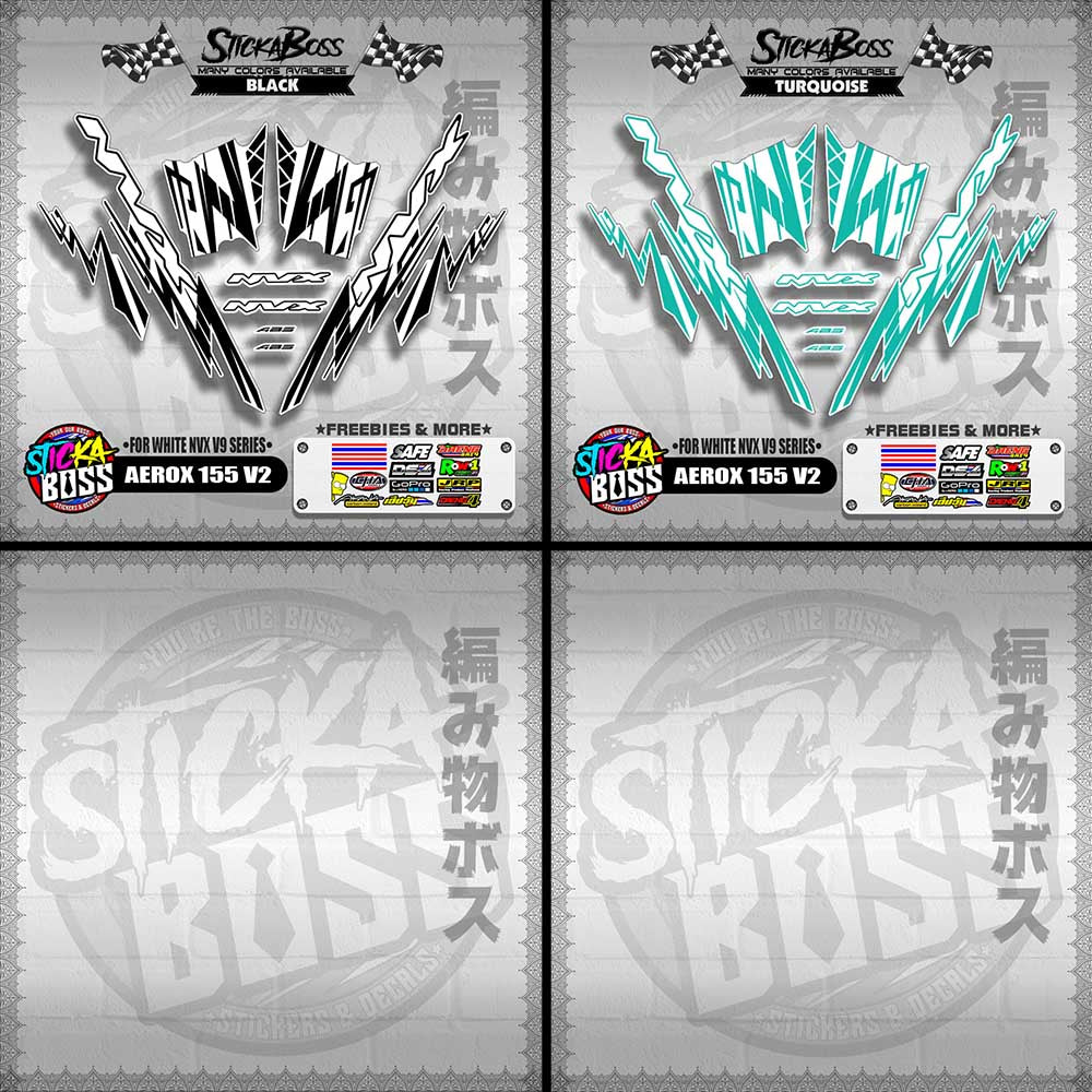 AEROX 155 V2 DECALS ( FOR WHITE NVX V9 SERIES )【WITH FREEBIES】