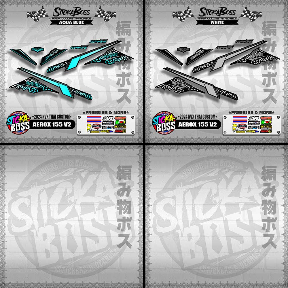 AEROX 155 V2 DECALS ( 2024 NVX THAI CUSTOM )【WITH FREEBIES】