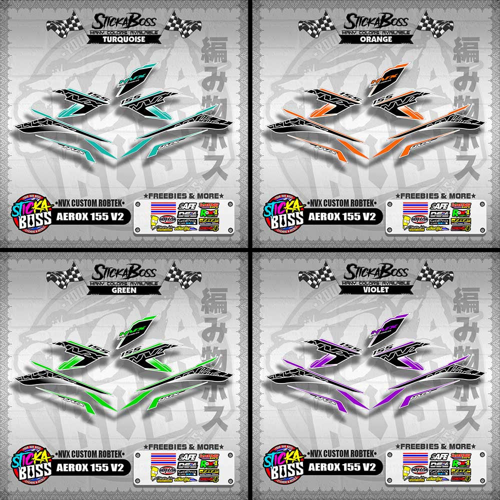 AEROX 155 V2 DECALS ( NVX CUSTOM ROBTEK )【WITH FREEBIES】