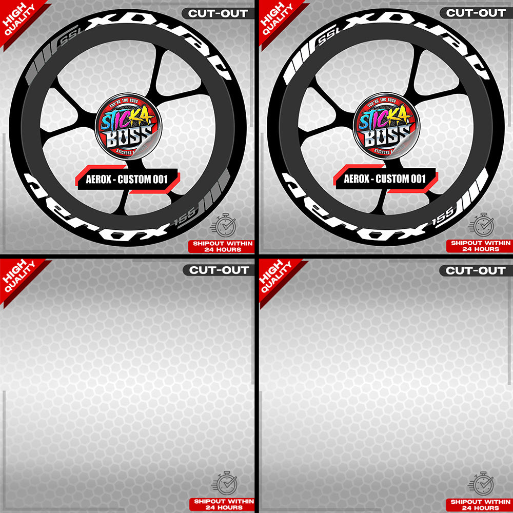 AEROX 155 MAG STICKER SET ( 2 MAGS ) - CUSTOM 001 | VINYL WATERPROOF CUT-OUT DECALS