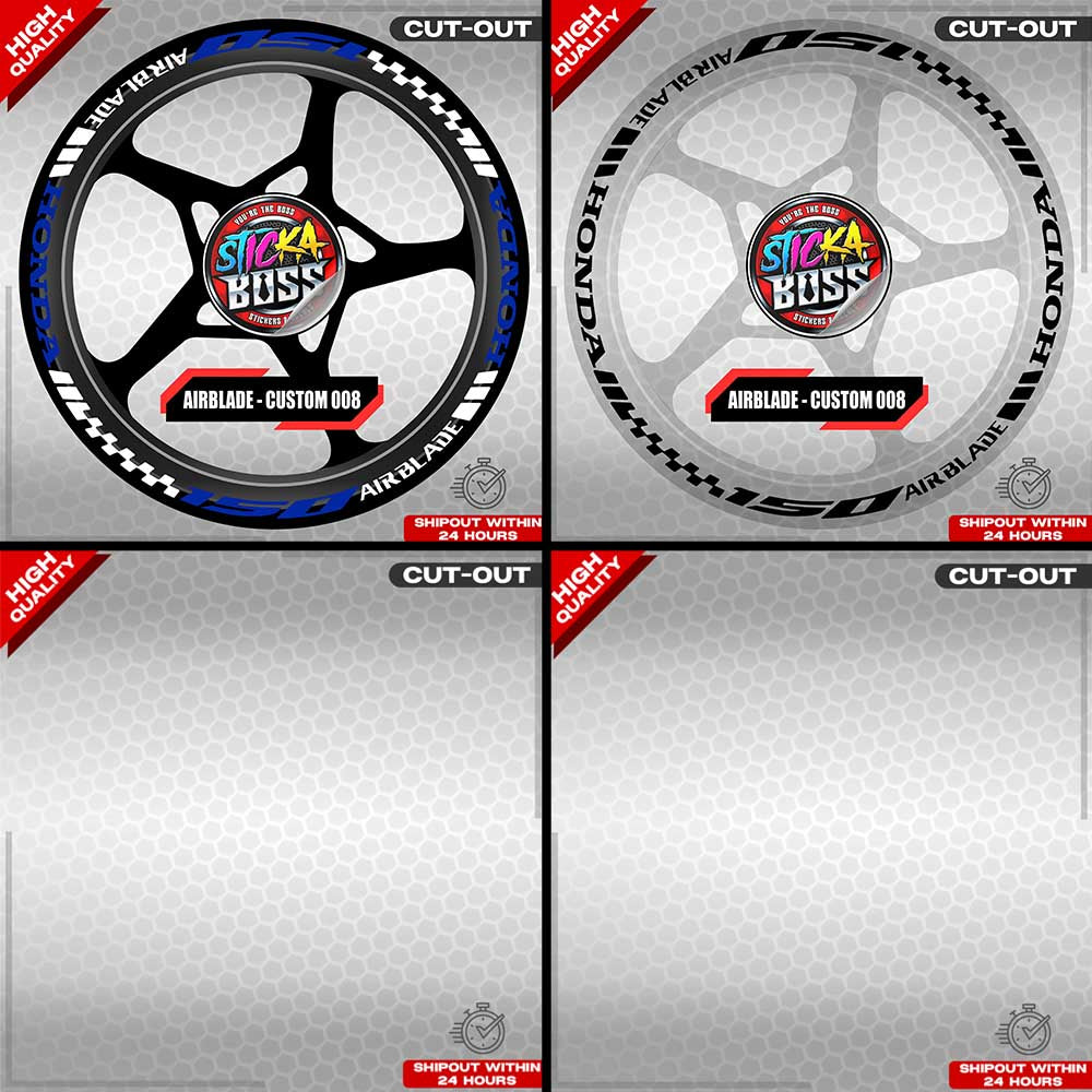 AIRBLADE 150 / 160 MAG STICKER SET ( 2 MAGS ) - CUSTOM 008 | VINYL WATERPROOF CUT-OUT DECALS