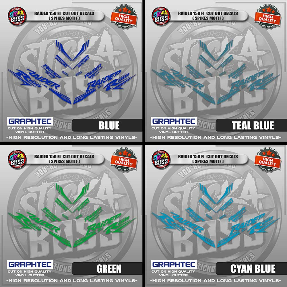 RAIDER 150 FI CUT OUT DECALS ( SPIKES MOTIF ) | VINYL WATERPROOF CUT-OUT STICKER DECALS