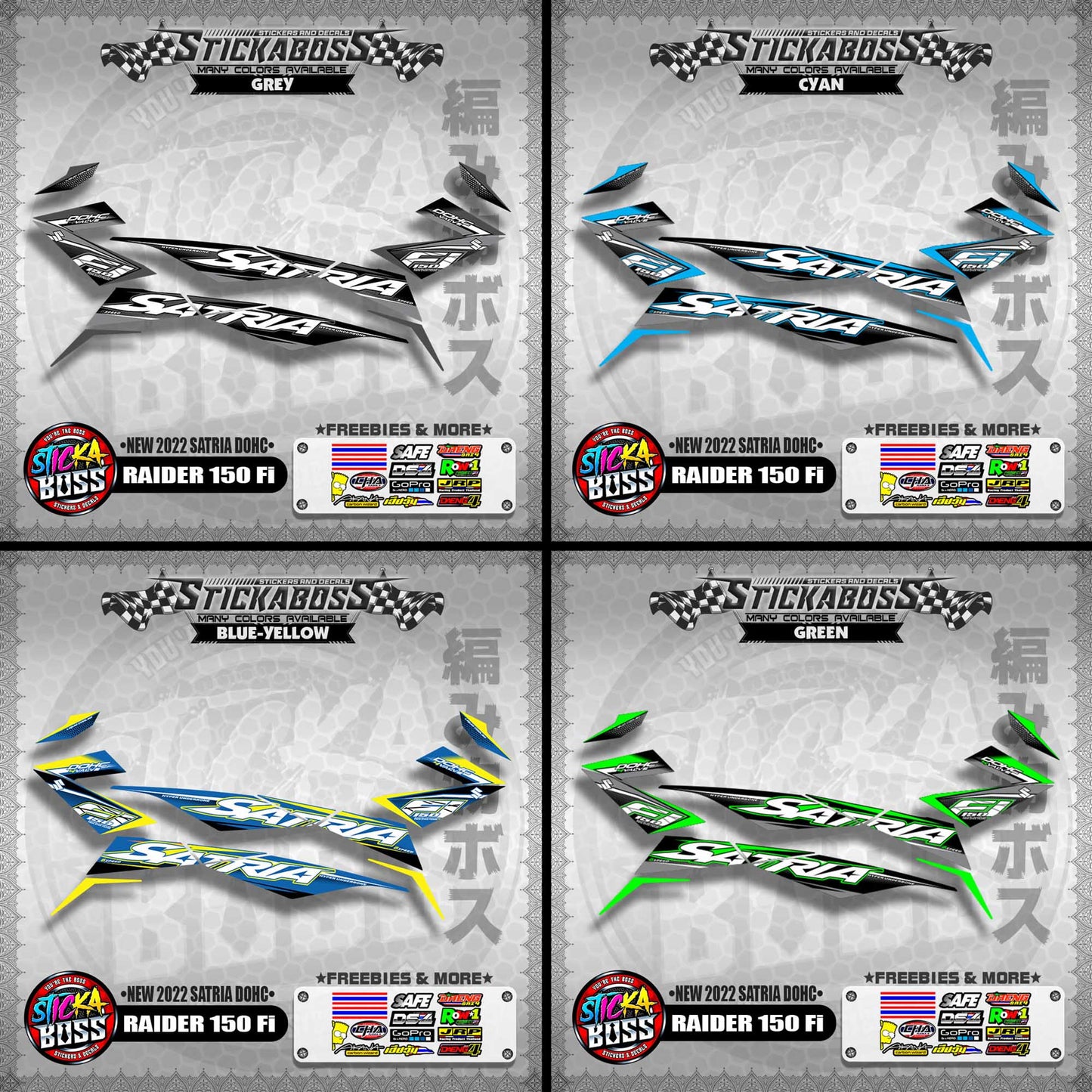 SUZUKI RAIDER 150 Fi STOCK DECAL (NEW 2022 SATRIA DOHC)【WITH FREEBIES】