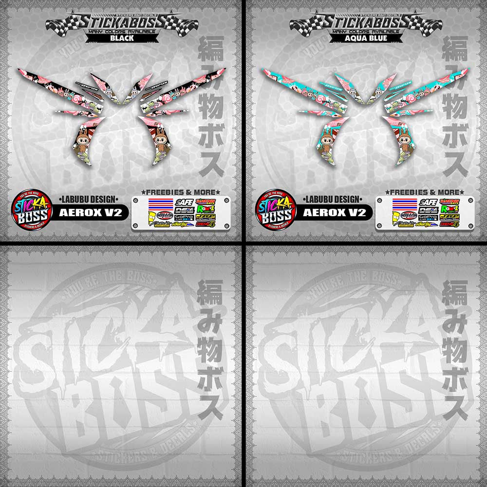 AEROX V2 STICKER DECALS ( LABUBU DESIGN )【WITH FREEBIES】