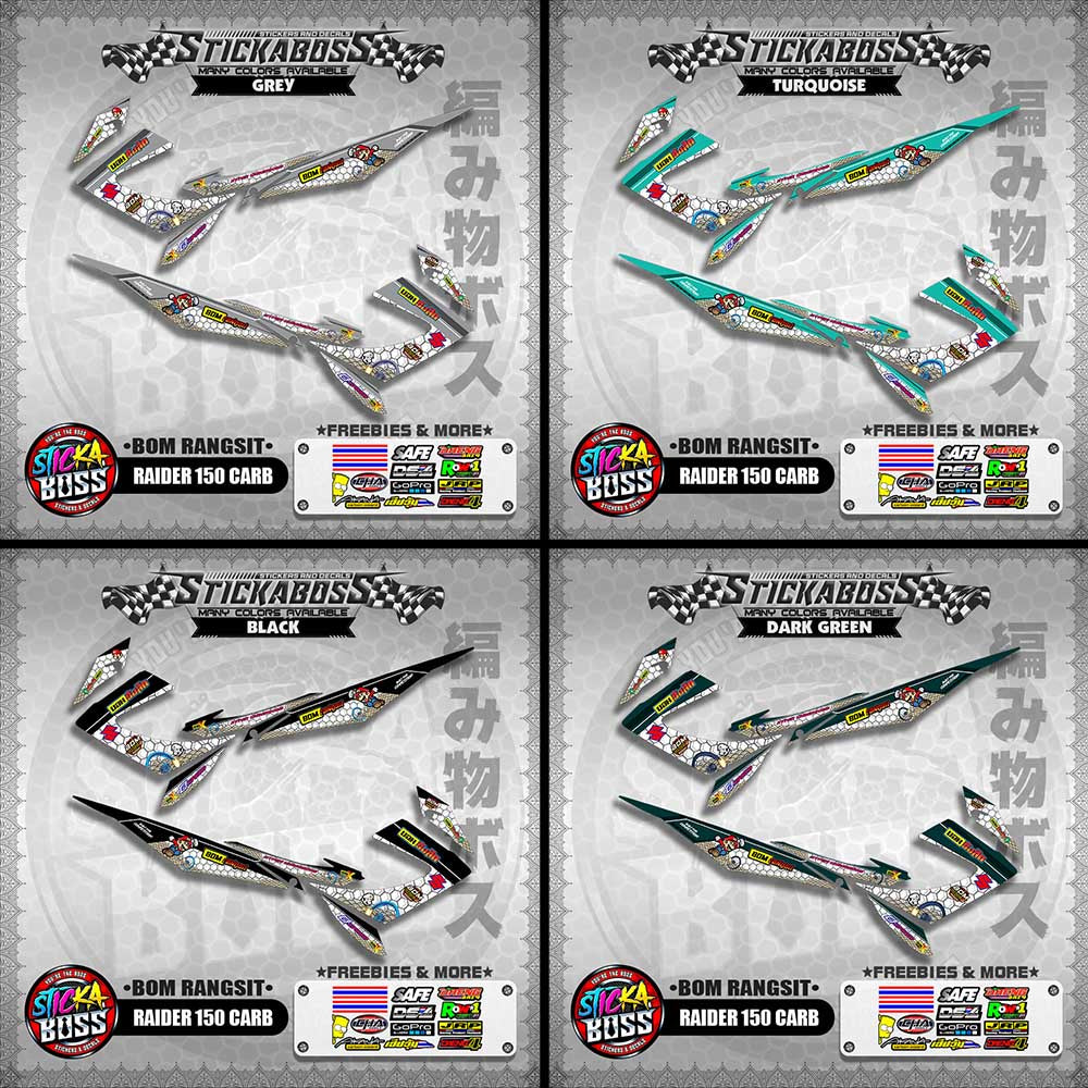 RAIDER 150 CARB INDO DECALS ( BOM RANGSIT )【WITH FREEBIES】