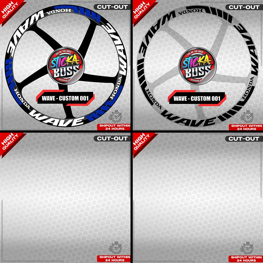 WAVE 110 / 125 MAG STICKER SET ( 2 MAGS ) - CUSTOM 001 | VINYL WATERPROOF CUT-OUT DECALS