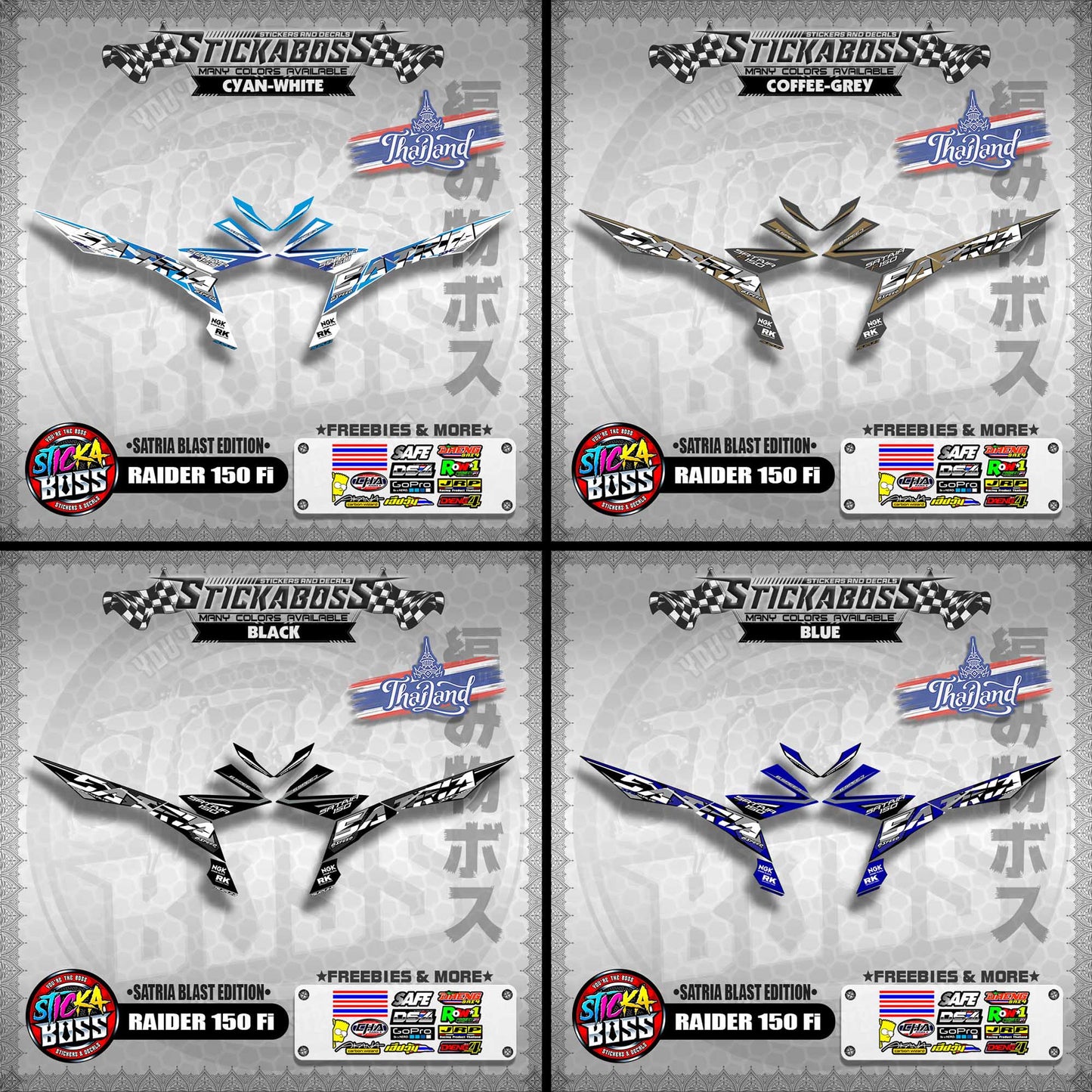 SUZUKI RAIDER 150 Fi Thai Decals ( Satria Blast Edition )【WITH FREEBIES】Thailand Concept