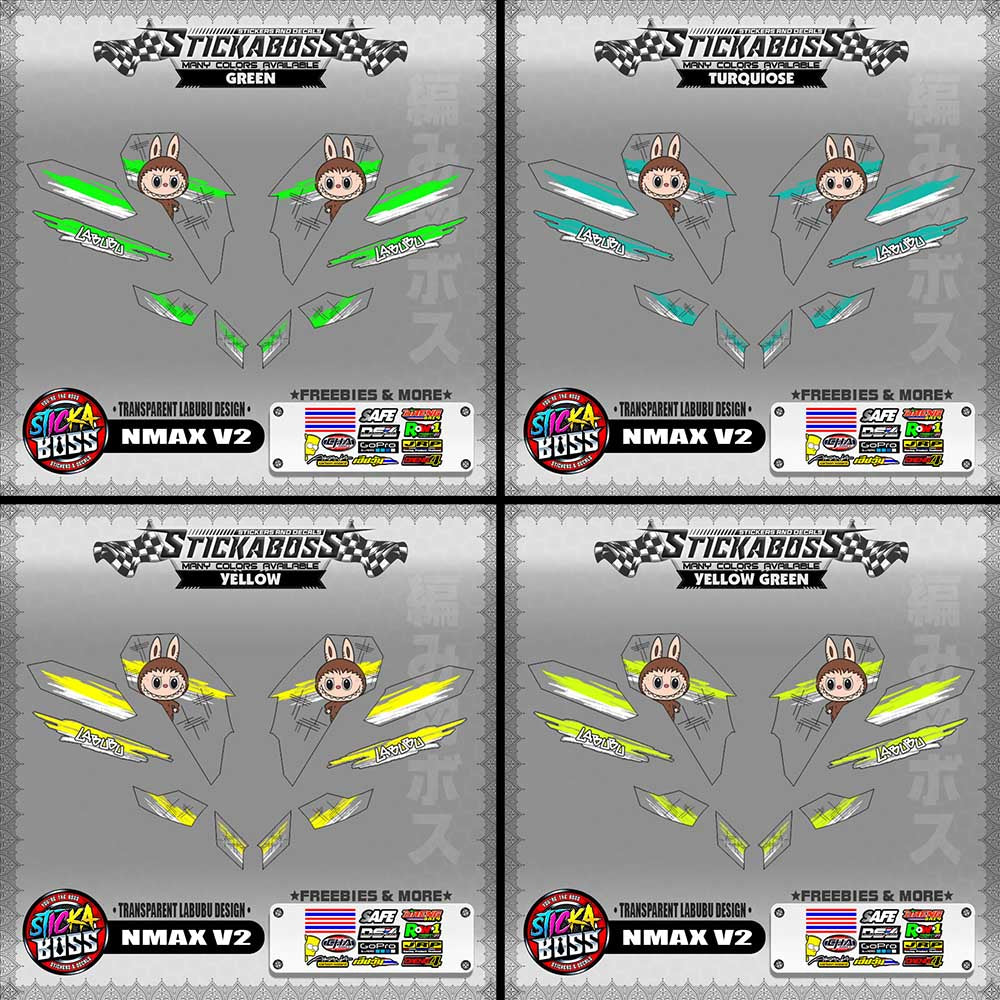 【PREMIUM UV PRINT】TRANSPARENT NMAX V2 STICKER DECALS ( LABUBU DESIGN )【WITH FREEBIES】
