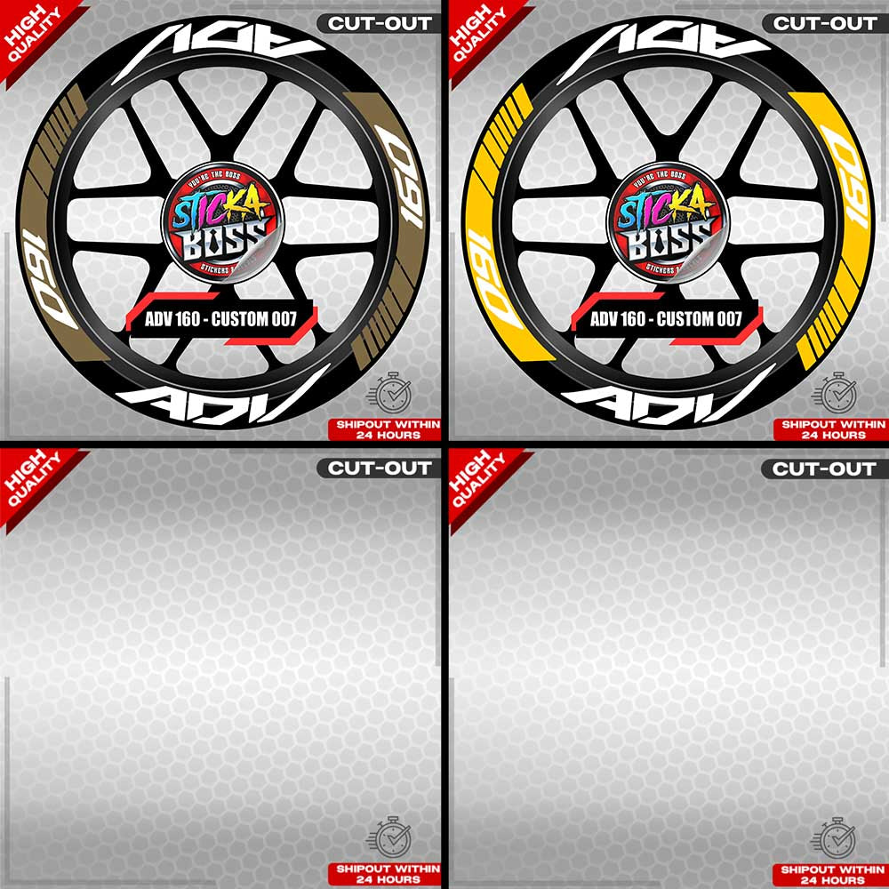 ADV 160 MAG STICKER SET ( 2 MAGS ) - CUSTOM 007 | VINYL WATERPROOF CUT-OUT DECALS