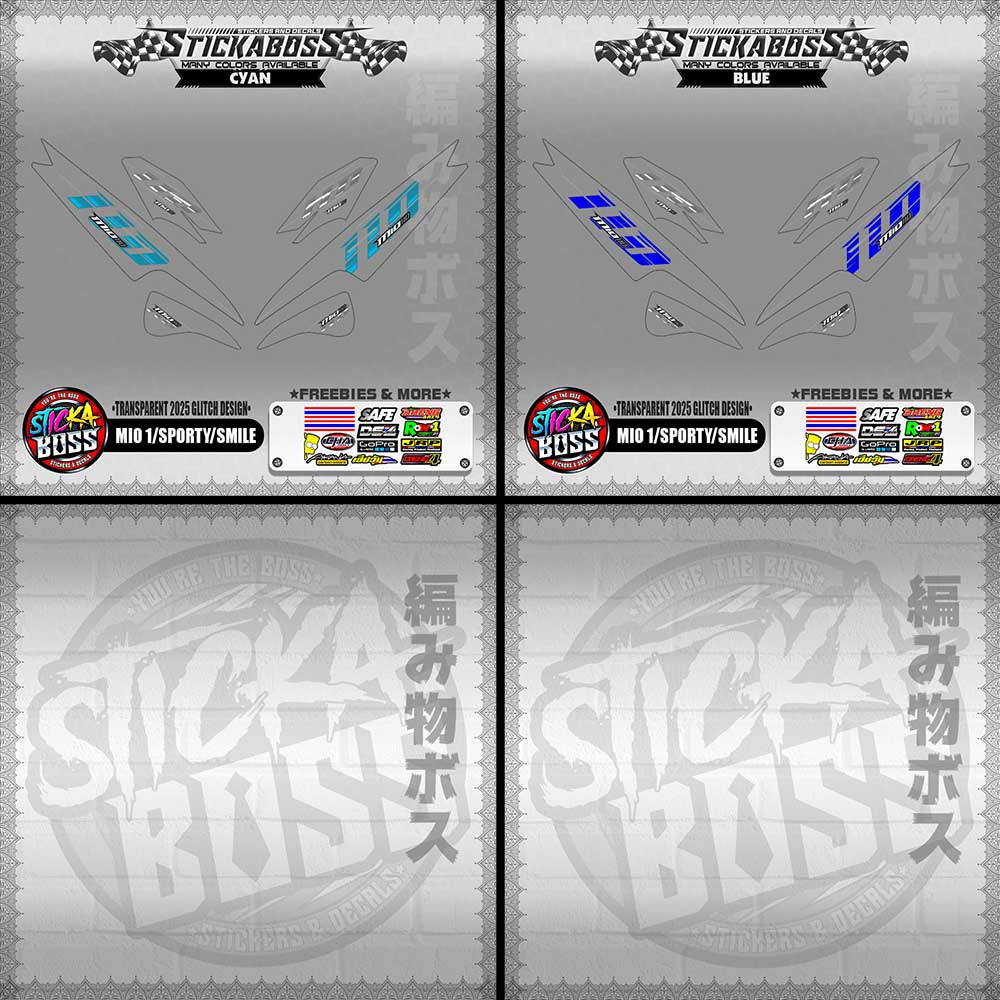 【PREMIUM UV PRINT】TRANSPARENT MIO 1/SPORTY /SMILE STICKER DECALS (2025 GLITCH DESIGN )
