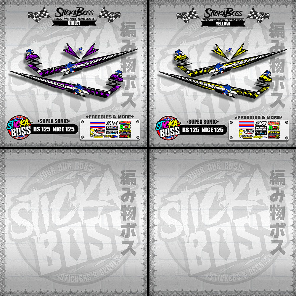 RS 125 / NICE 125 DECALS ( SUPER SONIC )【WITH FREEBIES】