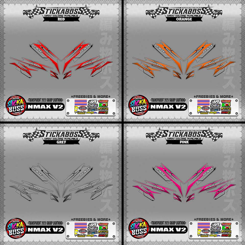 【PREMIUM UV PRINT】TRANSPARENT NMAX V2 INDO STICKER DECALS ( 2025 SHARP LIGHTNING )【WITH FREEBIES】