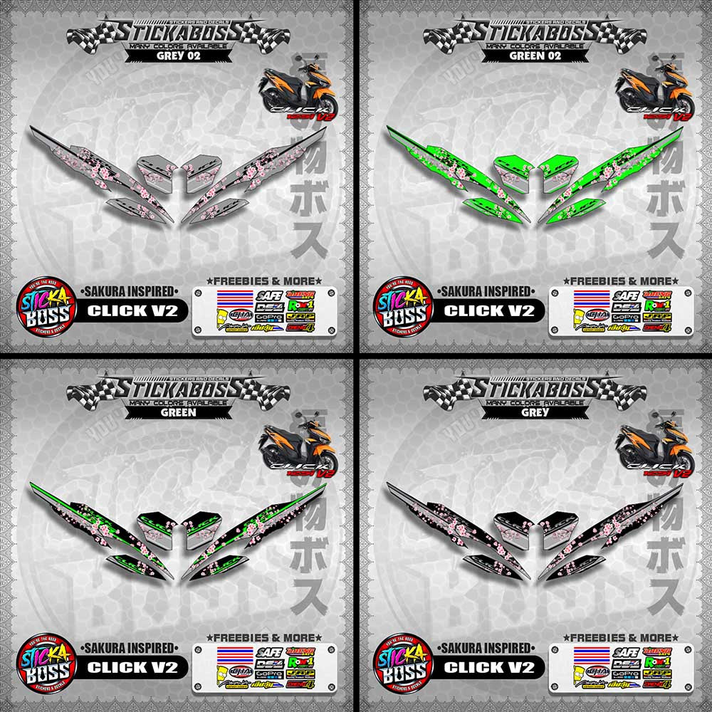CLICK V2 STICKER DECALS ( SAKURA INSPIRED )【WITH FREEBIES】