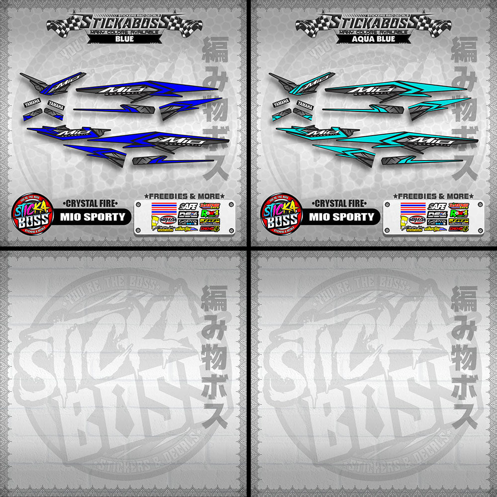 MIO SPORTY THAI-MALAYSIAN STICKER DECALS ( CRYSTAL FIRE )【WITH FREEBIES】