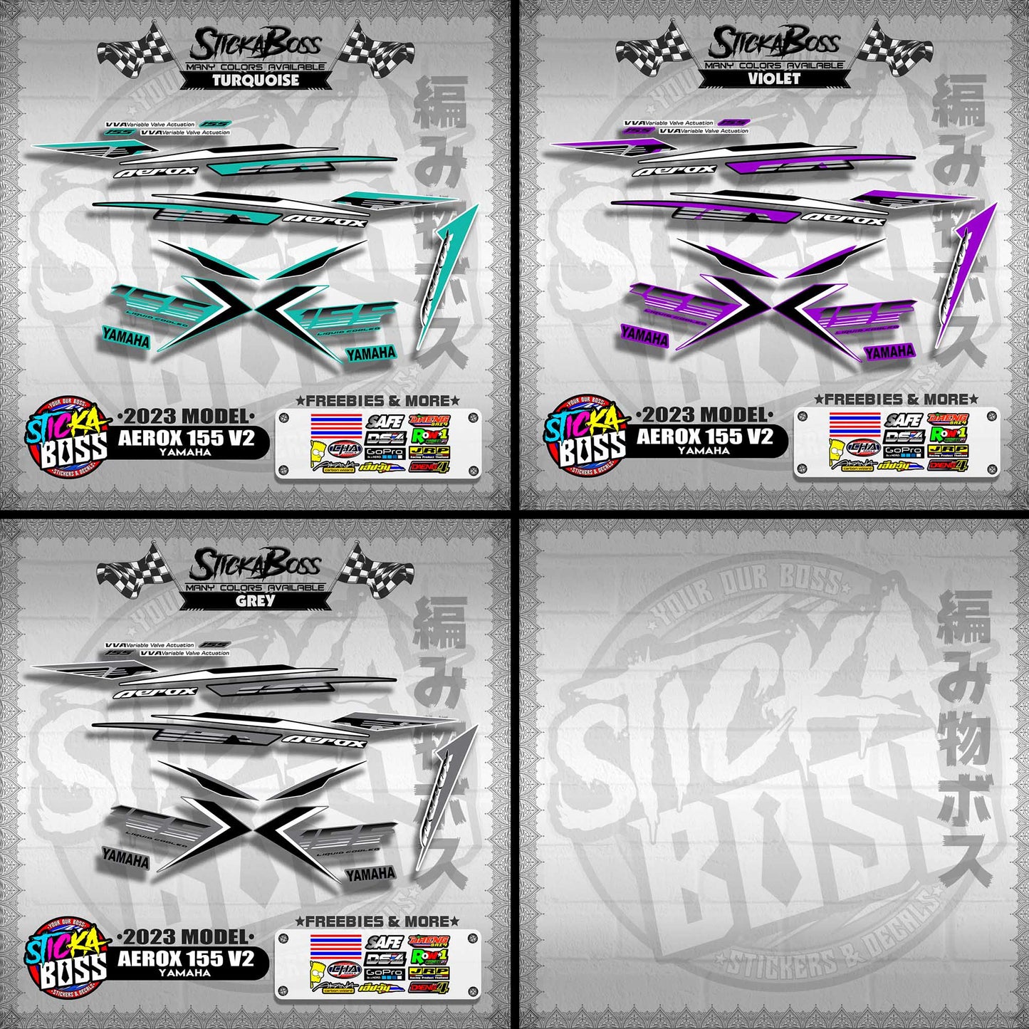 AEROX 155 V2 2023 STOCK DECALS ( 2023 MODEL )【WITH FREEBIES】