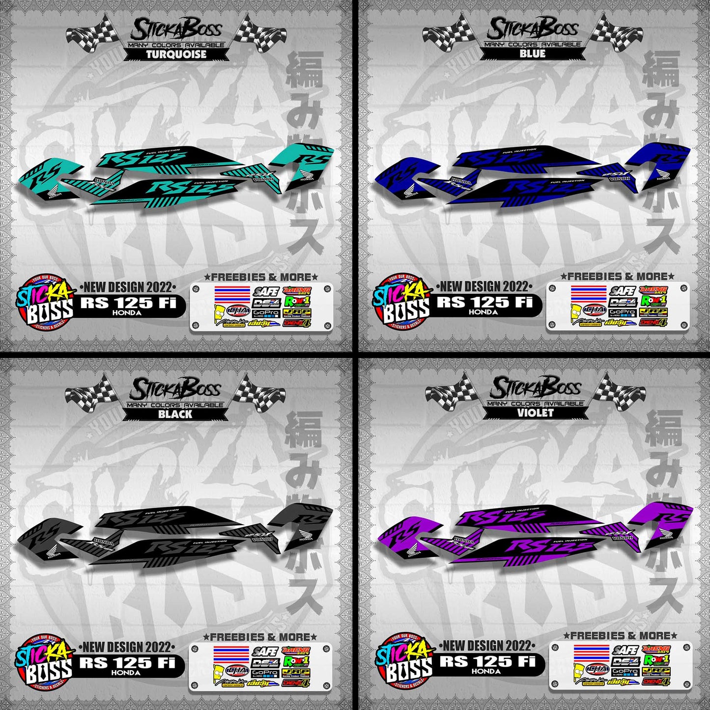 RS 125 Fi DECALS ( NEW DESIGN 2022 )【WITH FREEBIES】