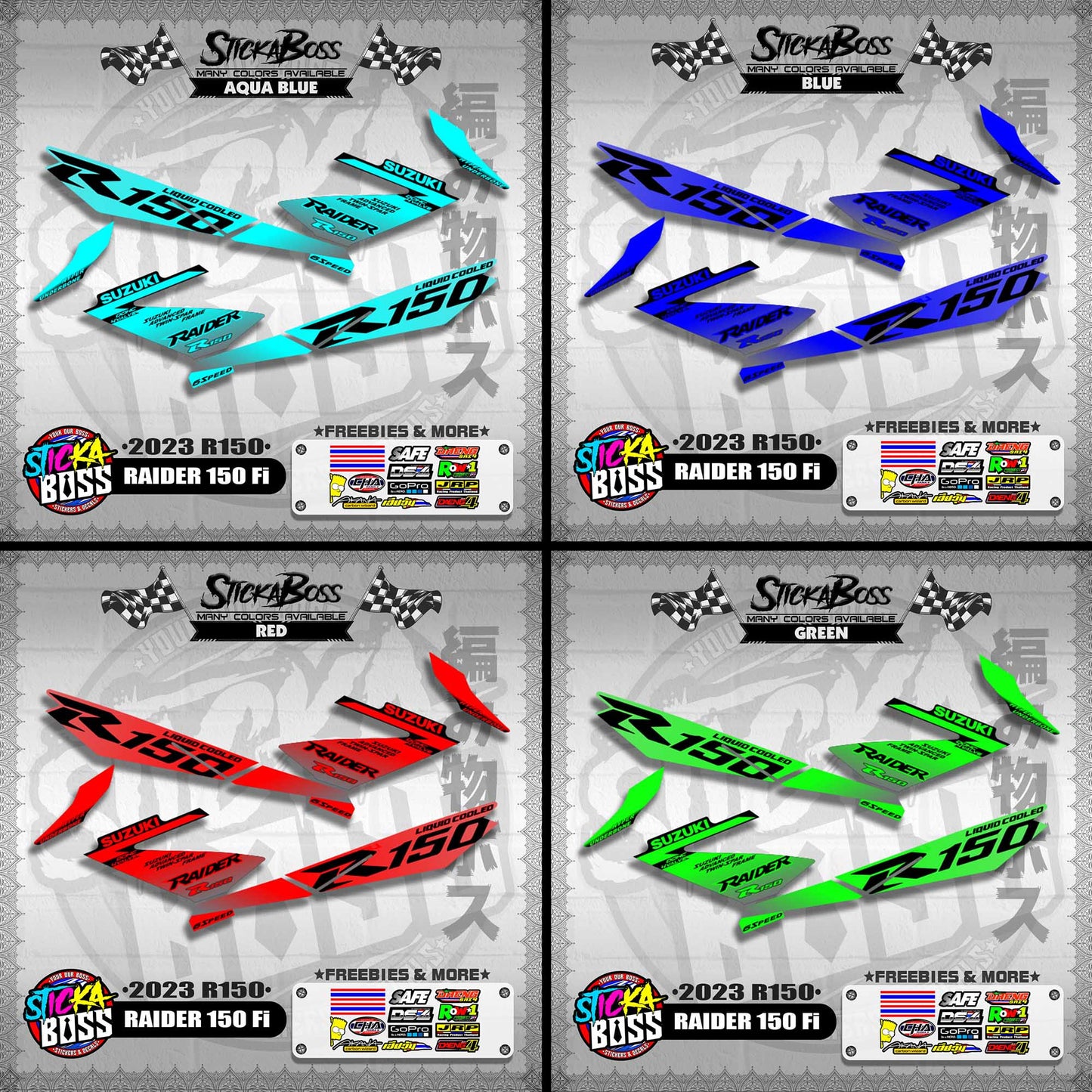 RAIDER 150 Fi DECALS ( 2023 R150 )【WITH FREEBIES】
