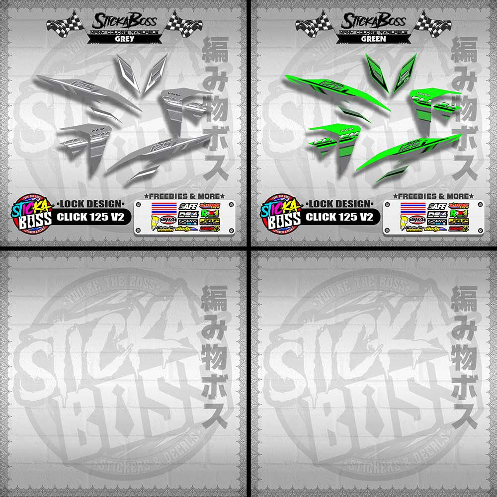 CLICK 125 V2 DECALS ( LOCK DESIGN )【WITH FREEBIES】