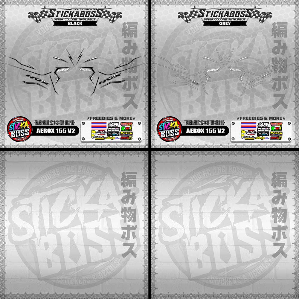 【PREMIUM UV PRINT】TRANSPARENT AEROX 155 V2 STICKER DECALS ( 2023 CUSTOM STRIPING )【WITH FREEBIES】