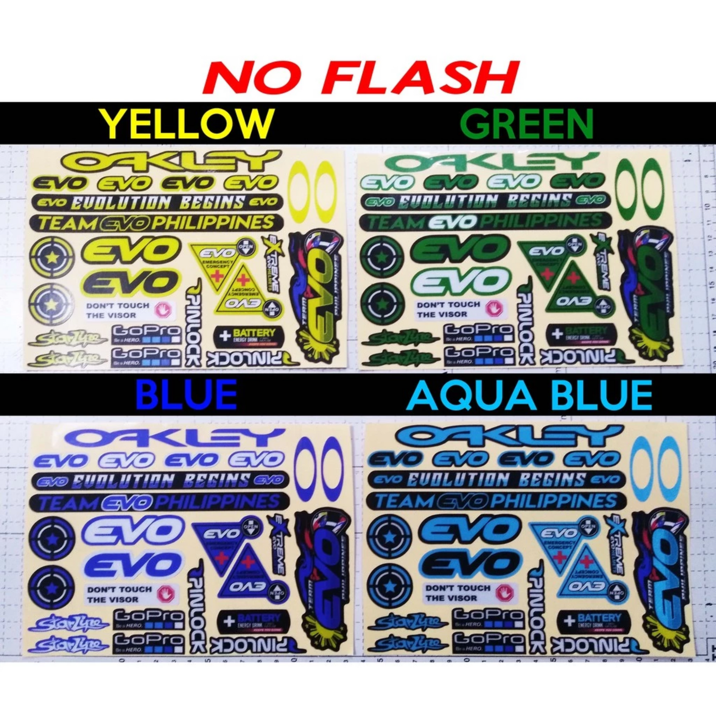 EVO REFLECTORIZED HELMET VISOR STICKERS【DIFFERENT COLORS / THICKER QUALITY / HD PRINTOUT】