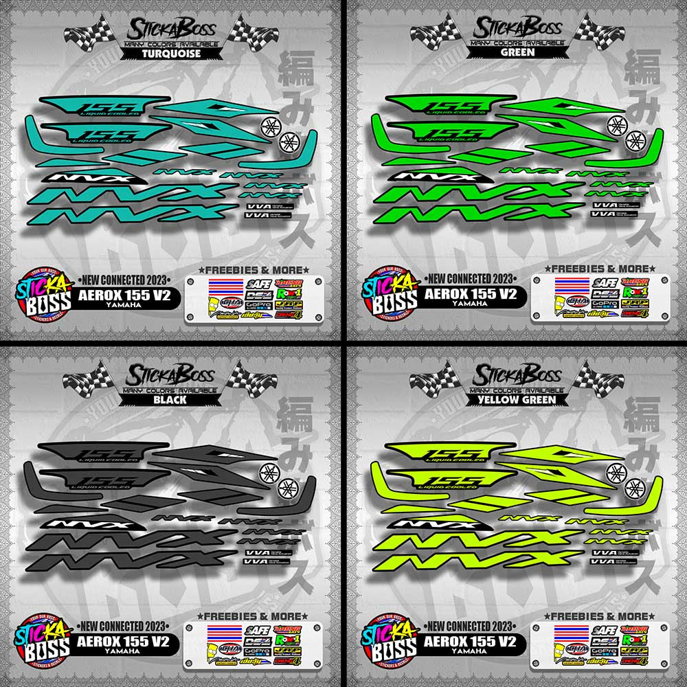 AEROX 155 V2 DECALS ( NEW CONNECTED 2023 )【WITH FREEBIES】
