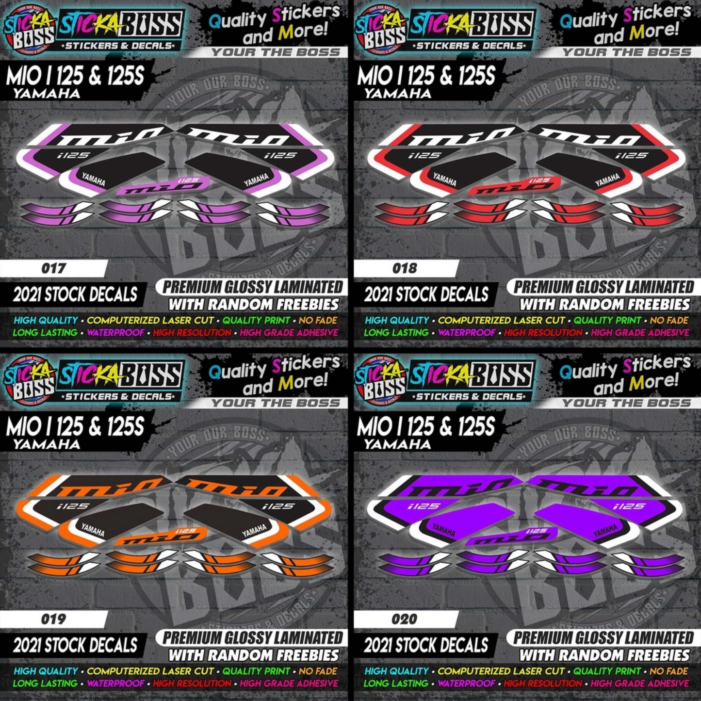 Mio i 125 & 125s (2021 Stock Decals)【PREMIUM GLOSSY LAMINATED】