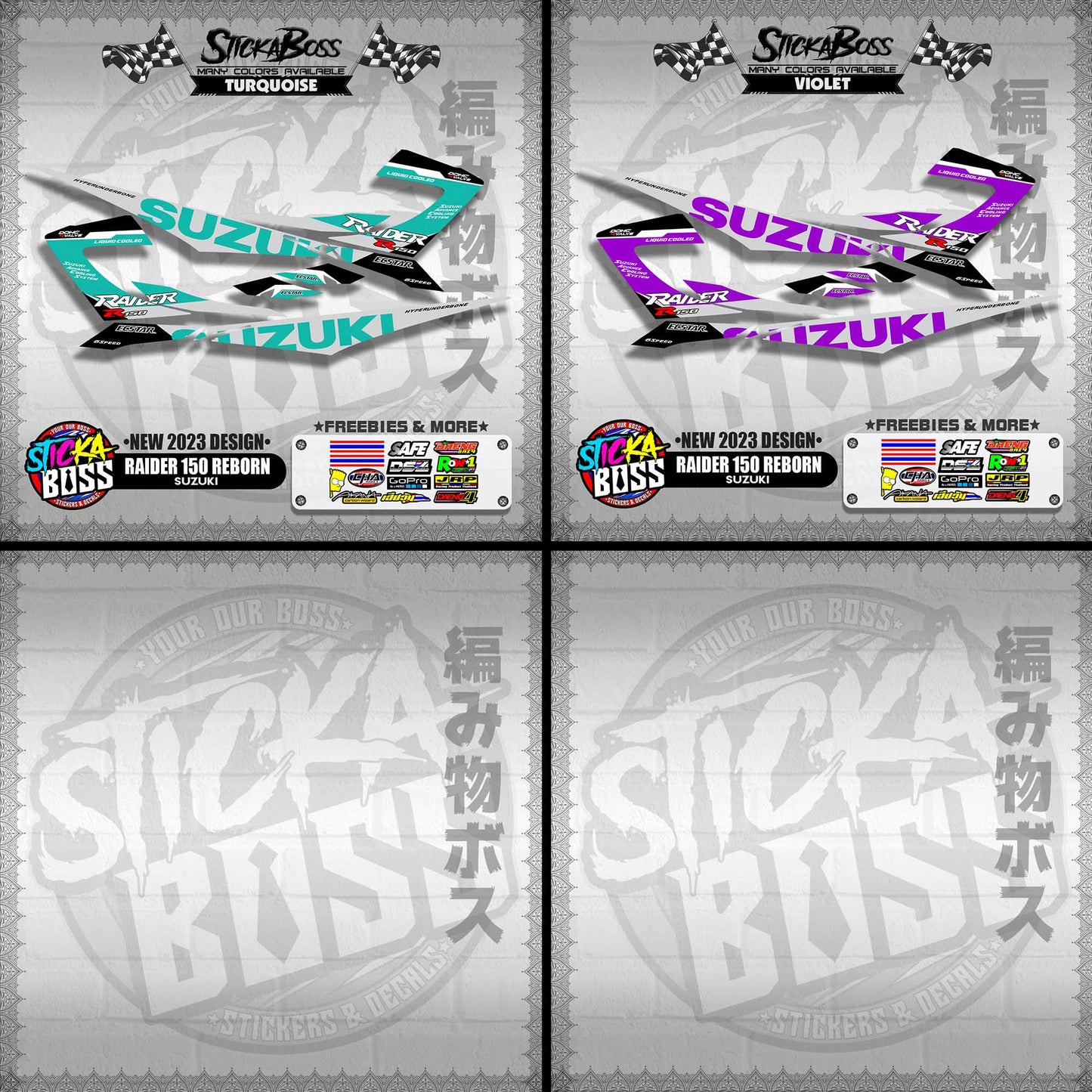 RAIDER 150 REBORN STOCK DECALS ( NEW 2023 DESIGN )【WITH FREEBIES】