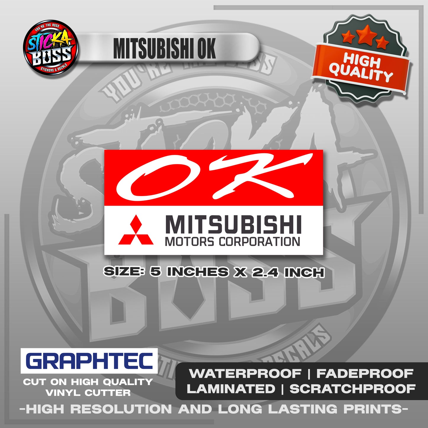 MITSUBISHI OK | VINYL WATERPROOF STICKER | PREMIUM LAMINATED【PRINTED】