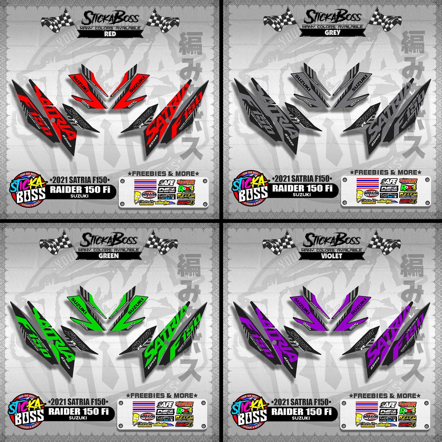 RAIDER 150 Fi DECALS ( 2021 SATRIA F150 )【WITH FREEBIES】