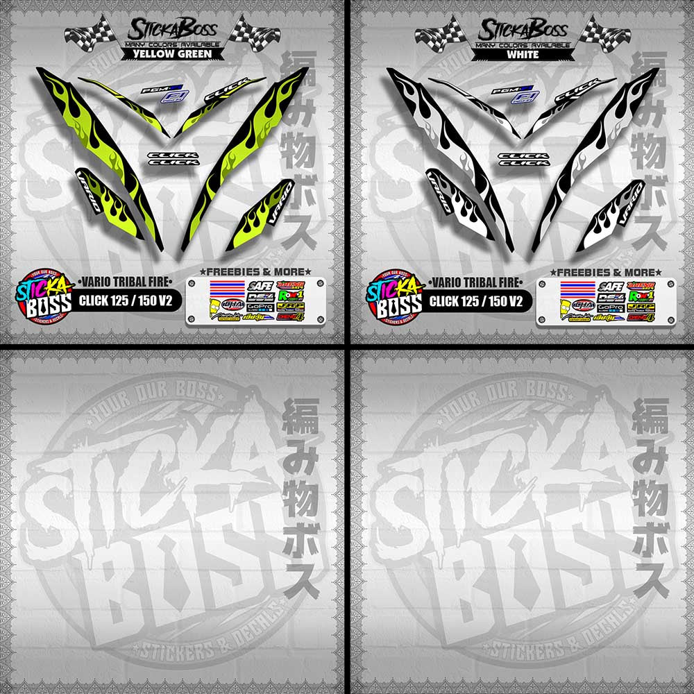 CLICK 125 / 150 V2 DECALS ( VARIO TRIBAL FIRE )【WITH FREEBIES】