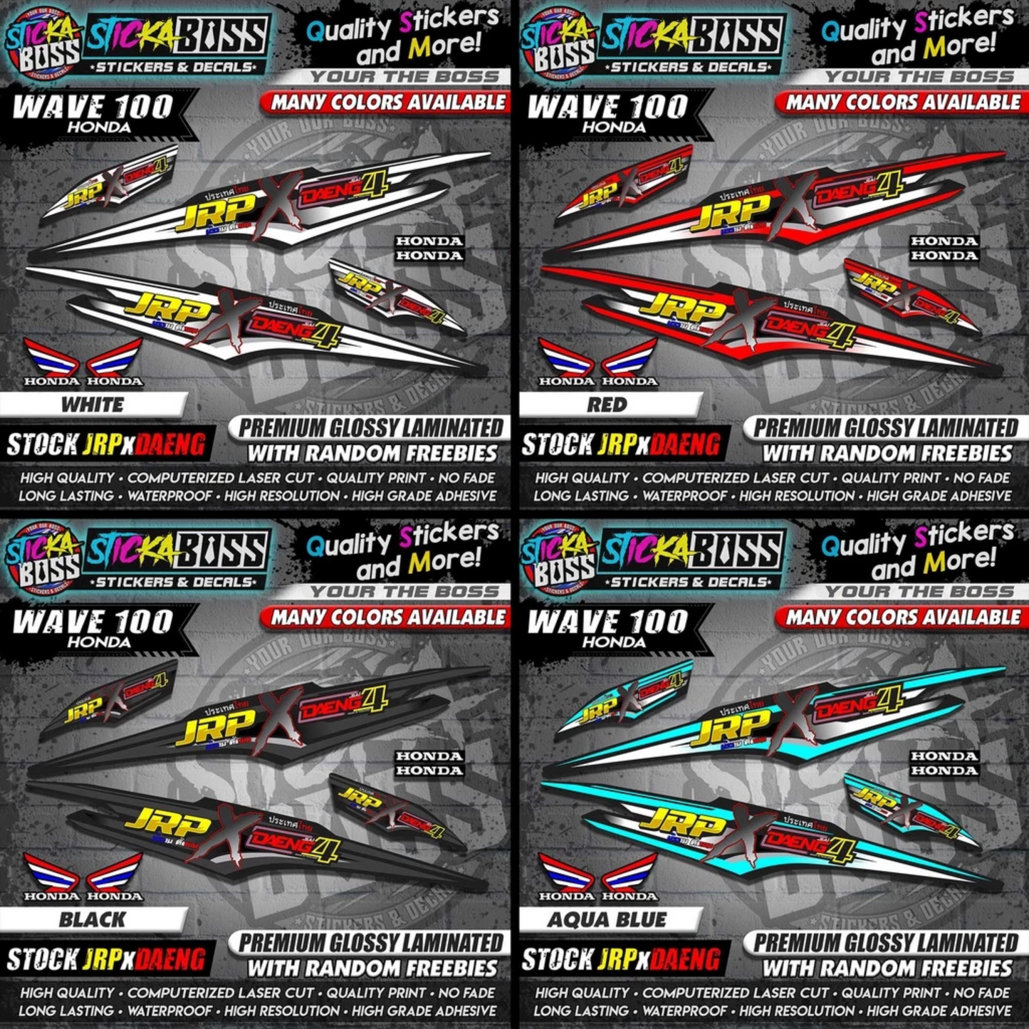 HONDA WAVE 100 Thai Decals ( Stock JRP x DAENG )【WITH FREEBIES】