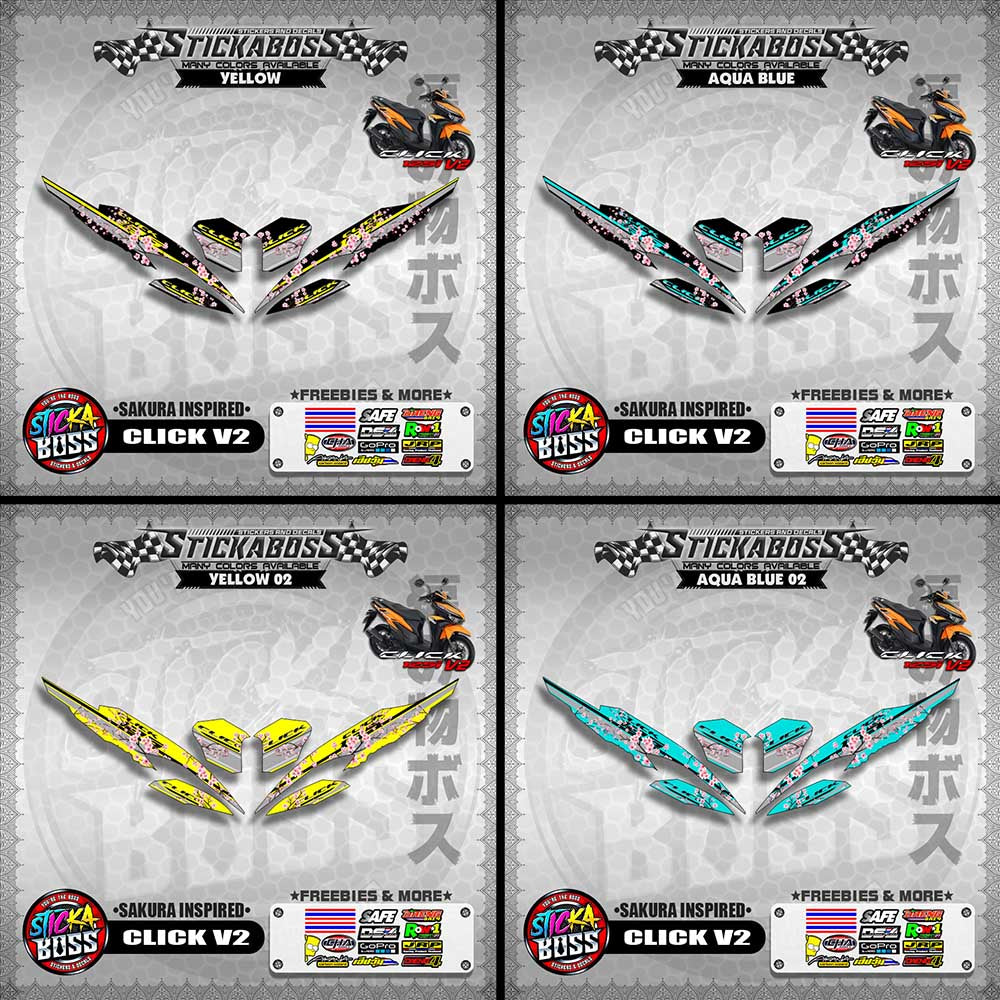 CLICK V2 STICKER DECALS ( SAKURA INSPIRED )【WITH FREEBIES】