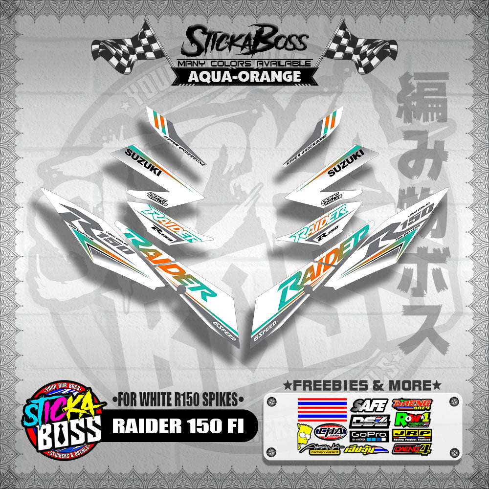 RAIDER 150 FI DECALS ( FOR WHITE R150 SPIKES )【WITH FREEBIES】