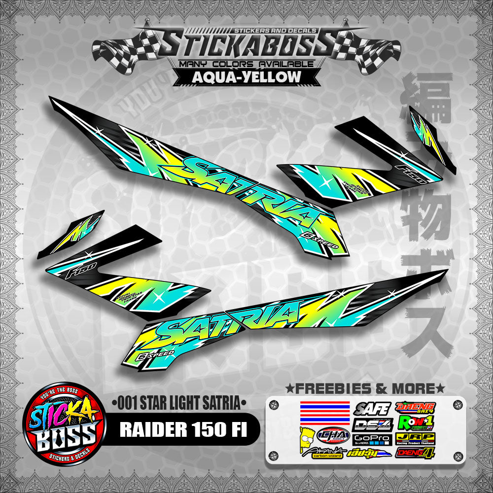 RAIDER 150 FI STICKER DECALS ( 001 START LIGHT SATRIA )【WITH FREEBIES】