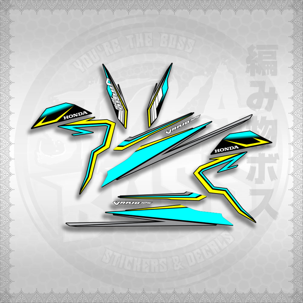 CLICK 125 V3 VARIO VR182114 DESIGN STICKER DECALS By STICKABOSS (SOFIE LAMINATED WATERPROOF)