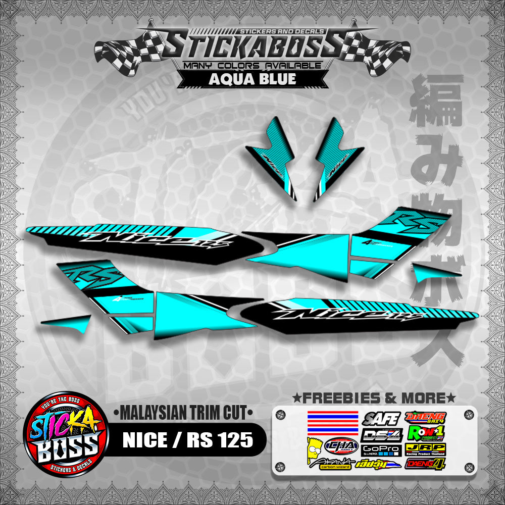 NICE / RS 125 STICKER DECALS ( MALAYSIAN TRIM CUT )【WITH FREEBIES】