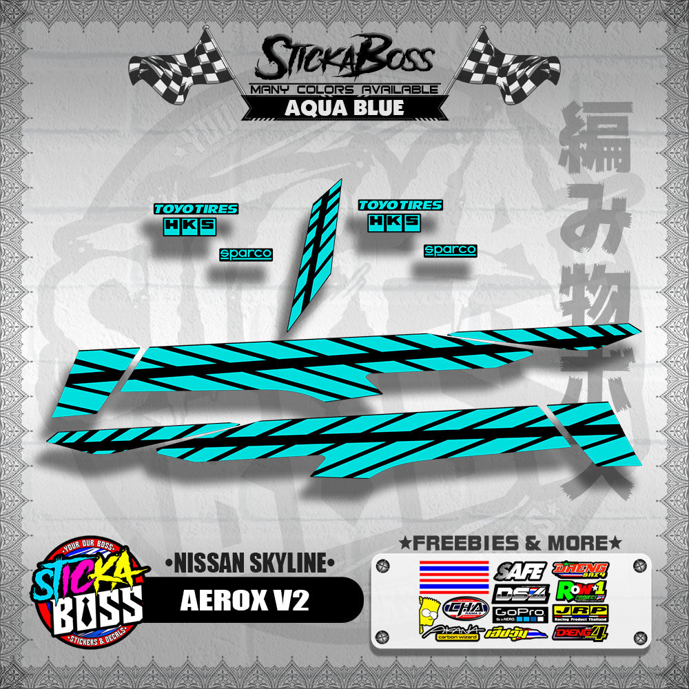 AEROX V2 DECALS ( NISSAN SKYLINE )【WITH FREEBIES】