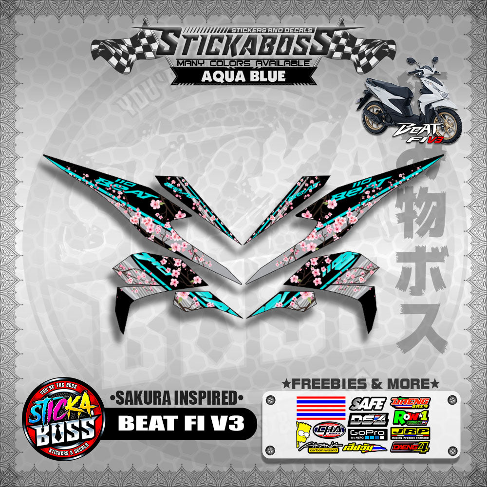 BEAT V3 STICKER DECALS ( SAKURA INSPIRED )【WITH FREEBIES】