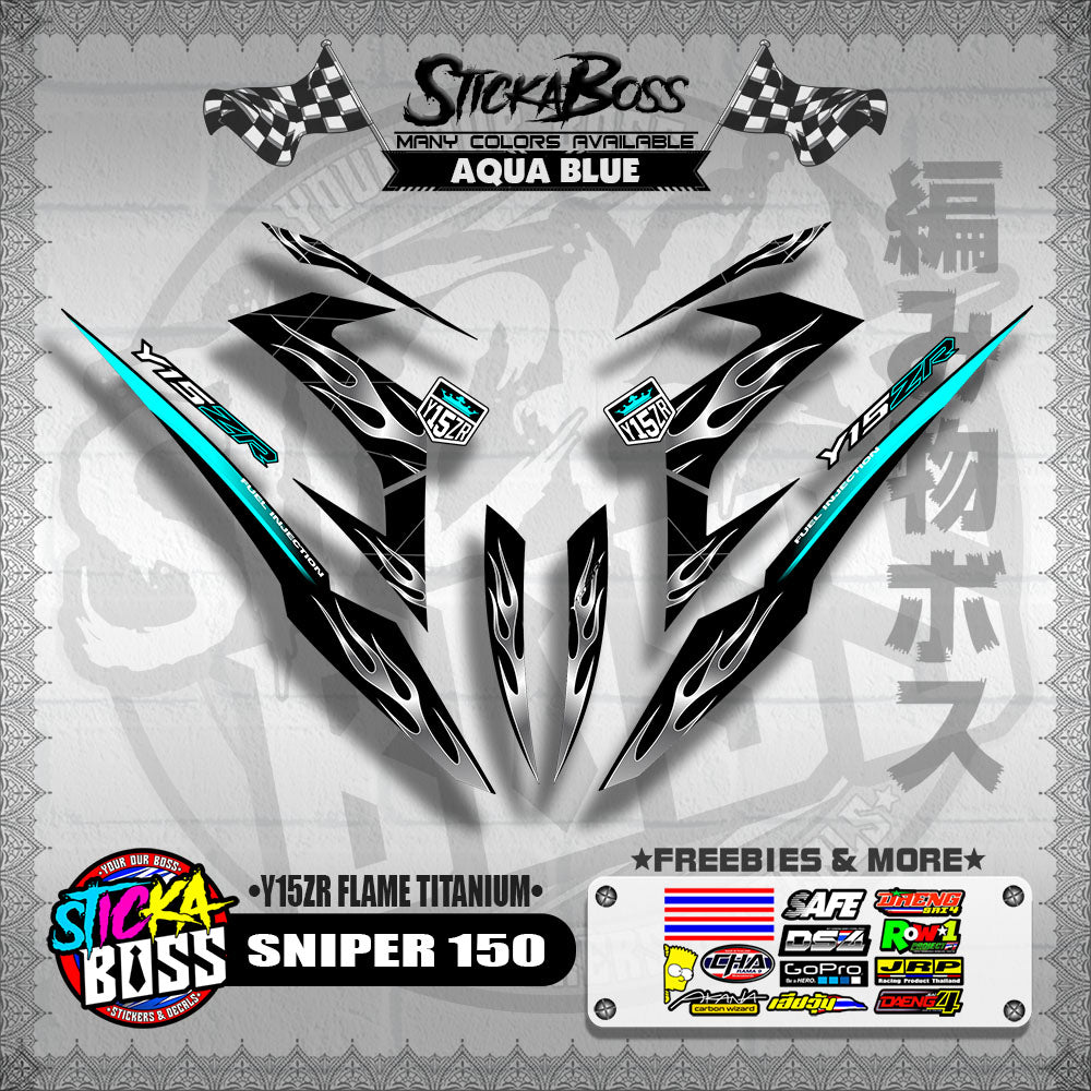 SNIPER 150 DECALS ( Y15ZR FLAME TITANIUM )【WITH FREEBIES】