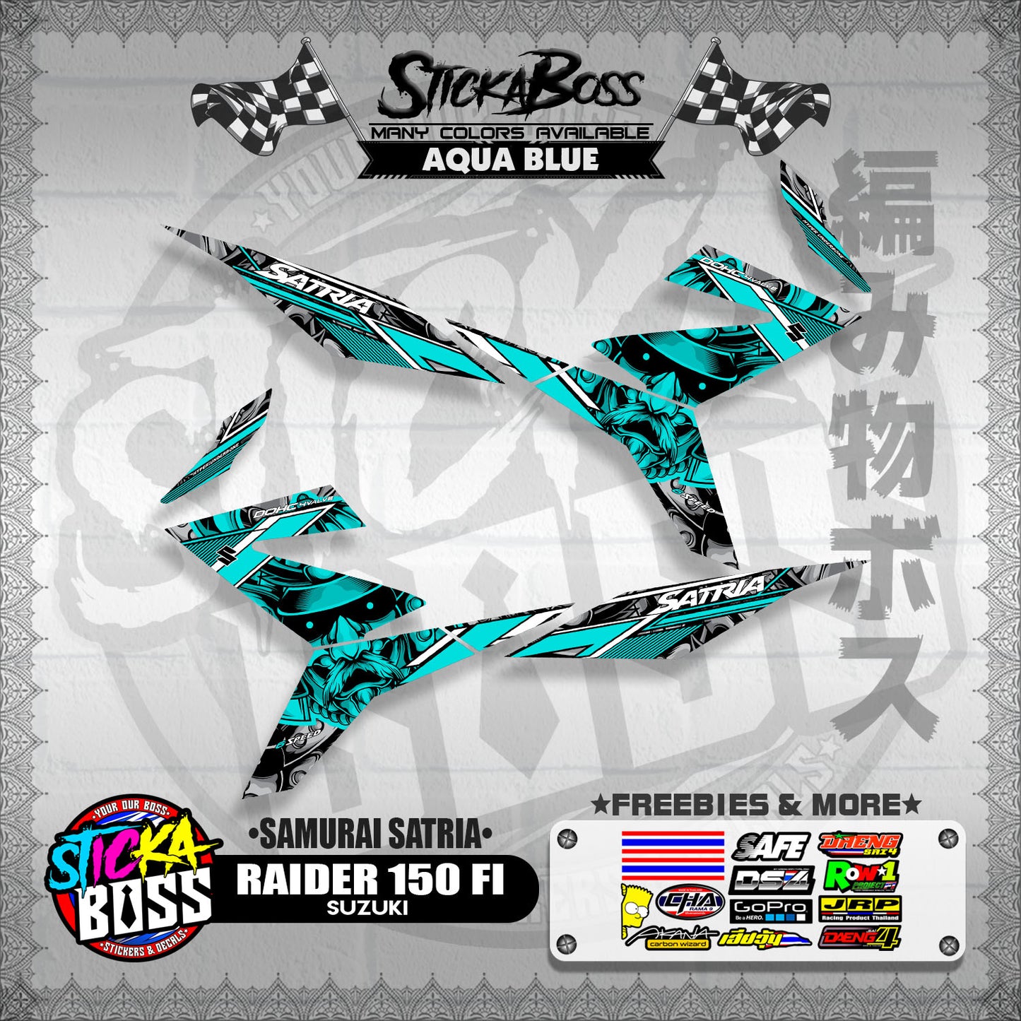 RAIDER 150 FI DECALS ( SAMURAI SATRIA )【WITH FREEBIES】