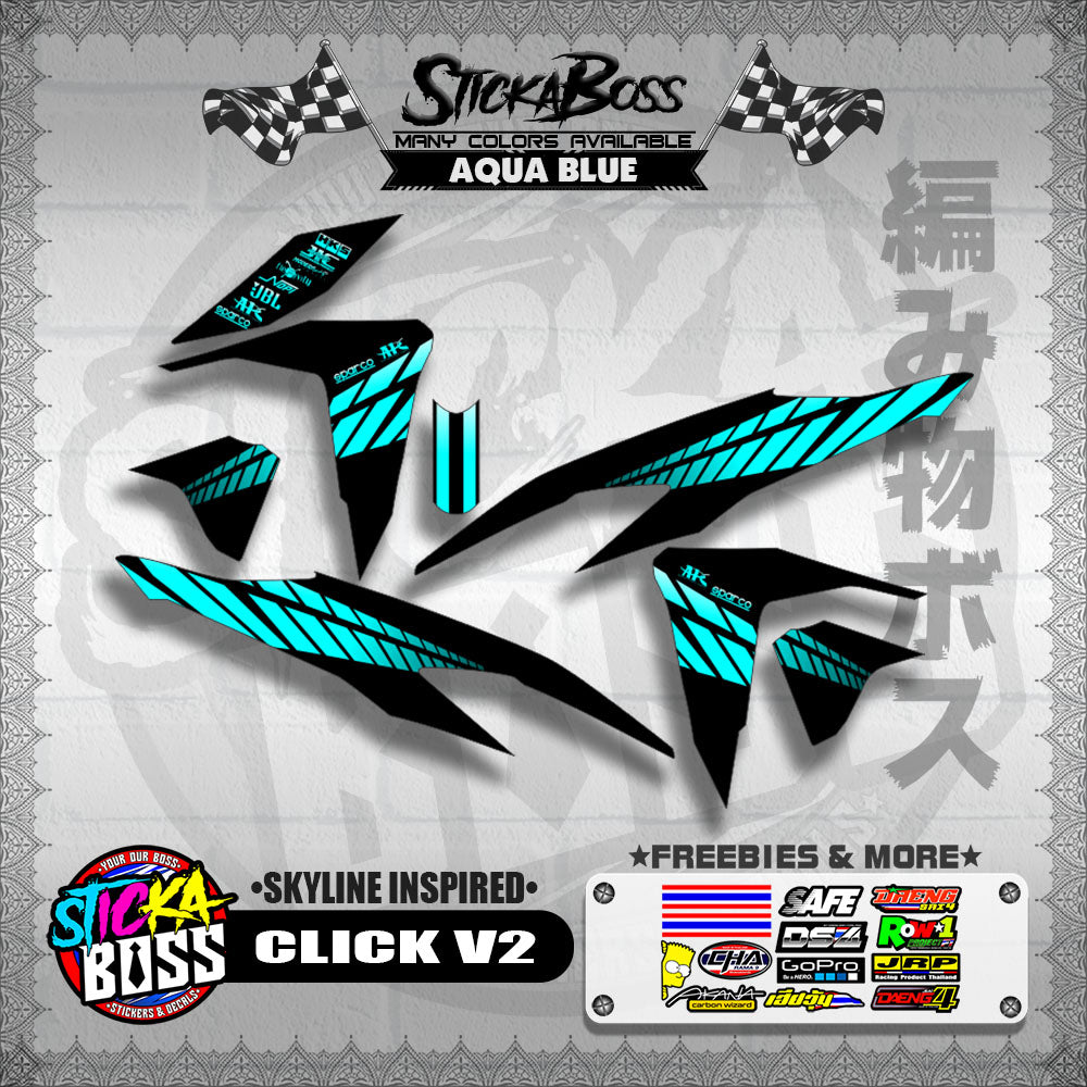 CLICK V2 DECALS ( SKYLINE INSPIRED )【WITH FREEBIES】