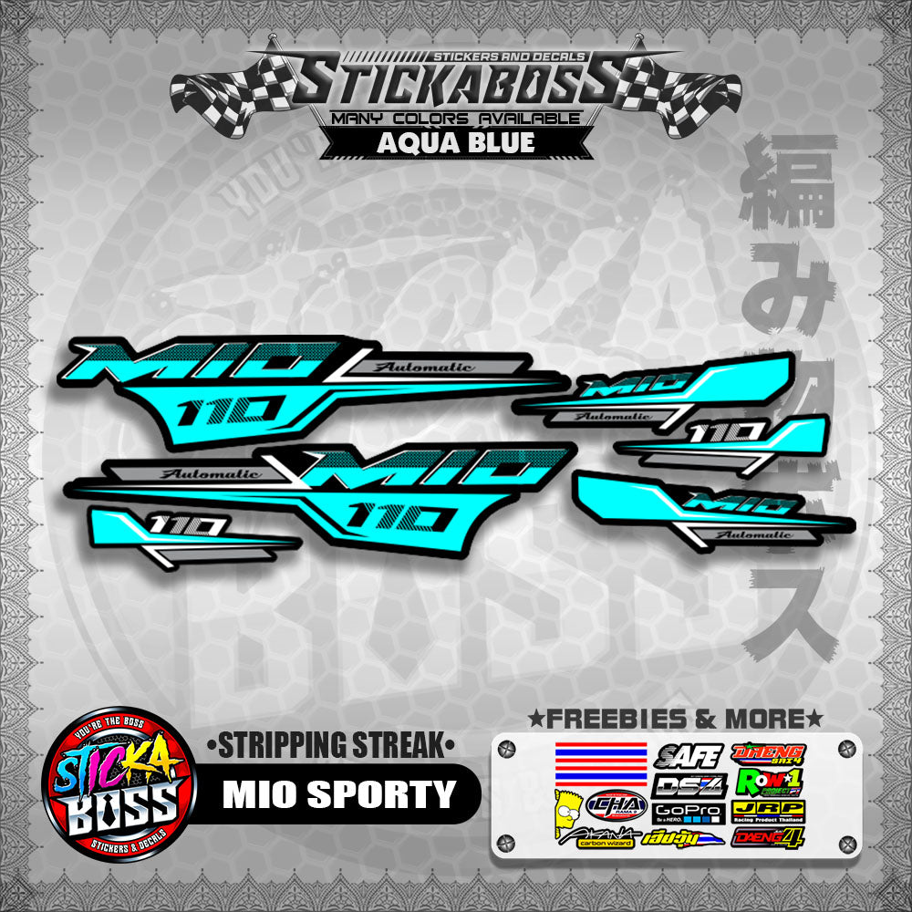 MIO SPORTY THAI CONCEPT STICKER DECALS ( STRIPPING STREAK )【WITH FREEBIES】