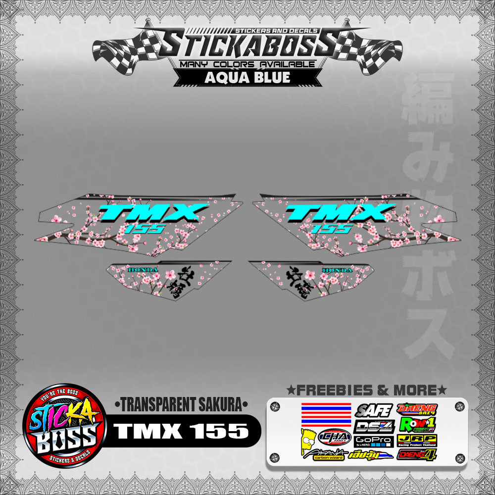 【PREMIUM UV PRINT】TRANSPARENT TMX 155 STICKER DECALS ( SAKURA )【WITH FREEBIES】