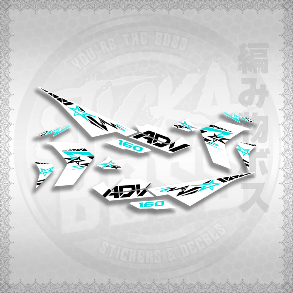 STICKER DECALS for ADV 160 (ALXOMINFOWH) By STICKABOSS (SOFIE LAMINATED WATERPROOF)