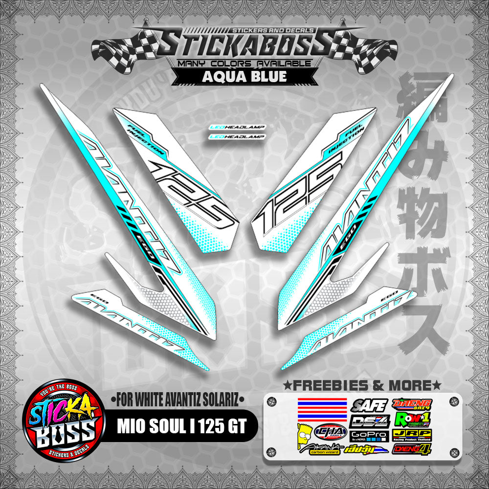 MIO SOUL I 125 GT STICKER DECALS ( FOR WHITE AVANTIZ SOLARIZ )【WITH FREEBIES】
