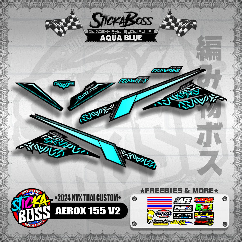 AEROX 155 V2 DECALS ( 2024 NVX THAI CUSTOM )【WITH FREEBIES】