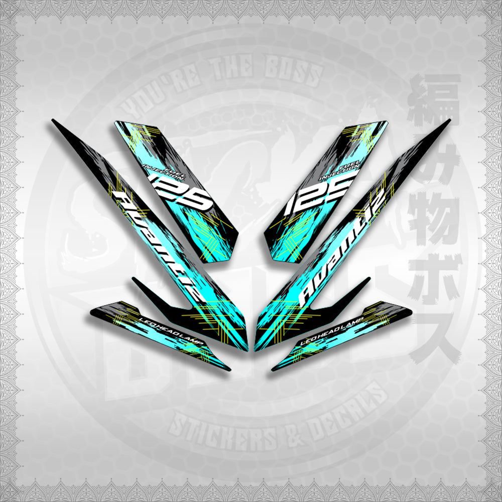 MIO SOUL I 125 GT EGO AVANTIZ STROKE DESIGN STICKER DECALS By STICKABOSS SOFIE LAMINATED WATERPROOF